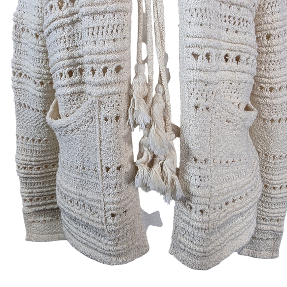 Zara Women's Cream Knit Tie front  Cardigan - Picture 2 of 10